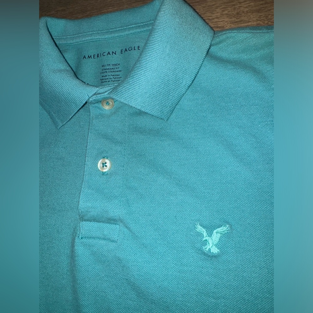 American Eagle Aqua 2 Button Polo Size: XS